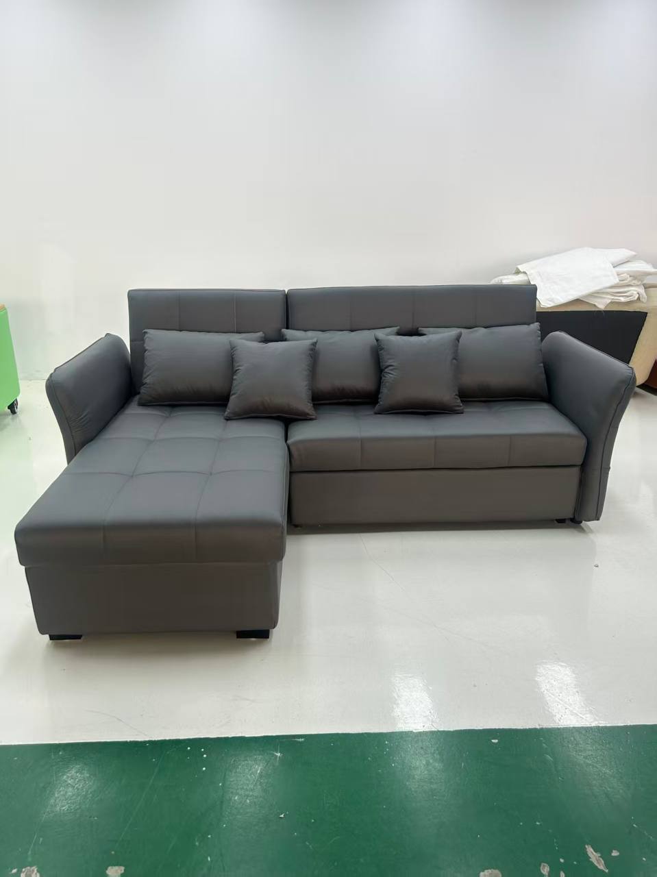 Carra L Shape Sofa Bed with Storage dark grey Carra L Shape Sofa Bed with Storage dark grey