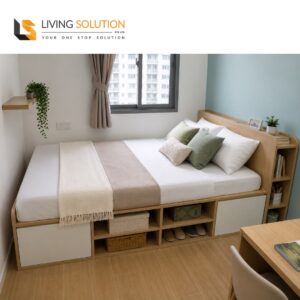 Alfa Wooden Storage Bed Frame