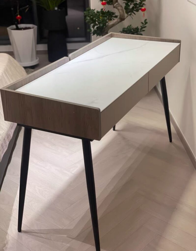 Barrett Sintered Stone Top Study Table - Living Solution Pte Ltd