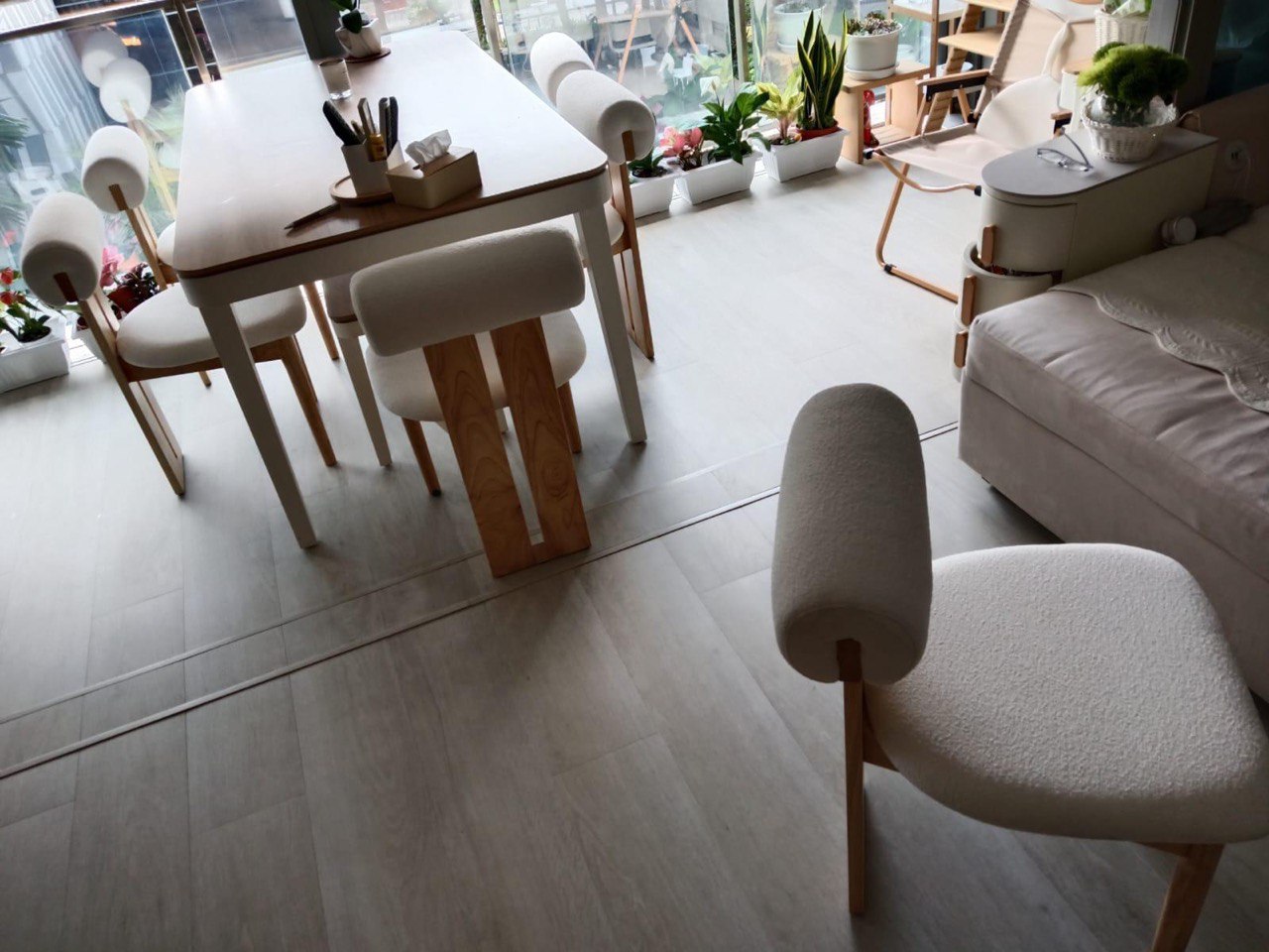 Kuri Ash Wood Dining Chair taken at Customer House Japandi Feel Furniture at Living Solution in Singapore