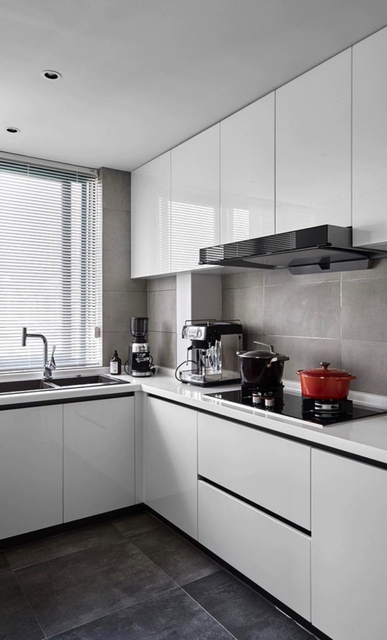 Modern Custom Stainless Steel Kitchen Cabinet with Quartz or Sintered Stone Top at Living Solution in Singapore