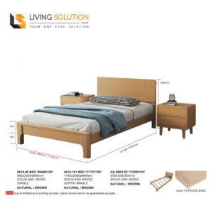 Gianna Ash Wood Wooden Bed Frame - Natural