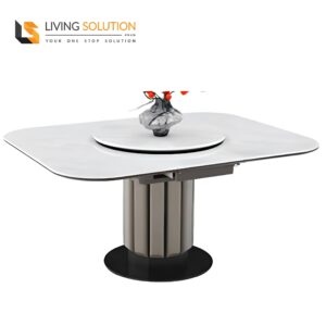 Indi Crystalised Stone Top Extendable Dining Table