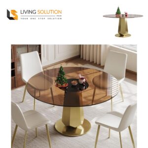 Irie Tempered Glass Round Dining Table