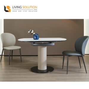 Oleen Sintered Stone Extendable Dining Table -Swivel Extension