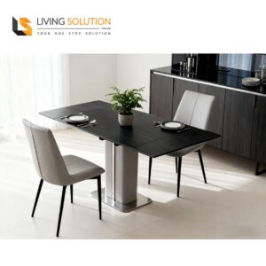 Olena Sintered Stone Extendable Dining Table -Side Extension