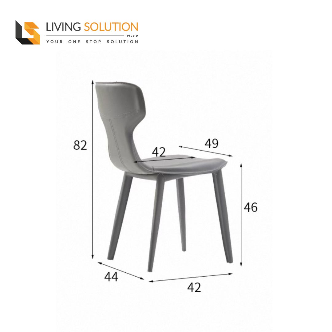 Poppy Saddle Leather Dining Chair (1) dimension of Poppy Saddle Leather Dining Chair