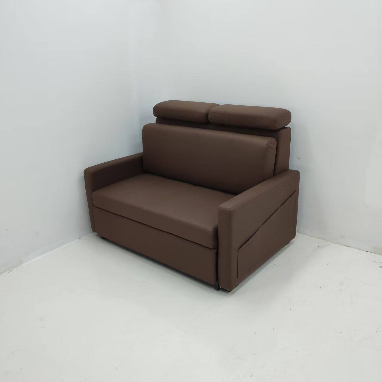 Tada Pull Out Sofa Bed with Adjustable Headrest 140cm in brown -0 Tada Pull Out Sofa Bed with Adjustable Headrest 140cm in brown