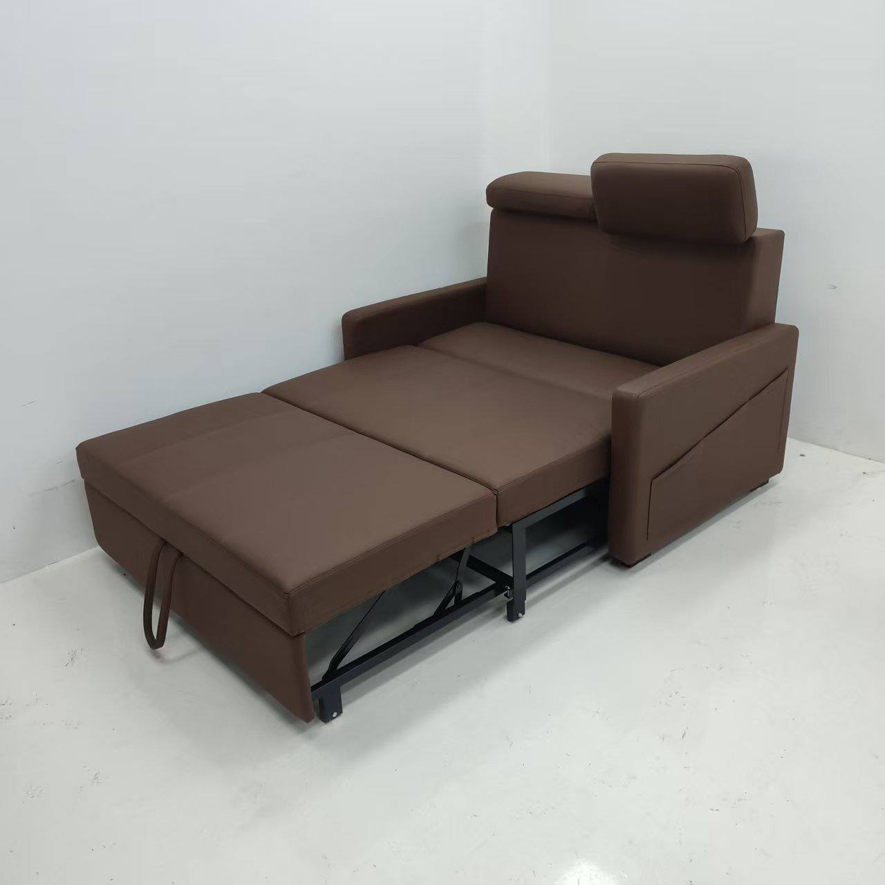 Tada Pull Out Sofa Bed with Adjustable Headrest 140cm in brown -3 Tada Pull Out Sofa Bed with Adjustable Headrest 140cm in brown