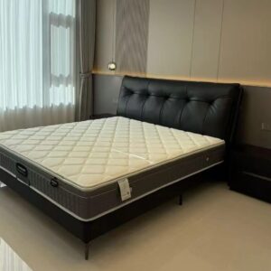 0 Custom Divan Bed Frame in plush button headrest