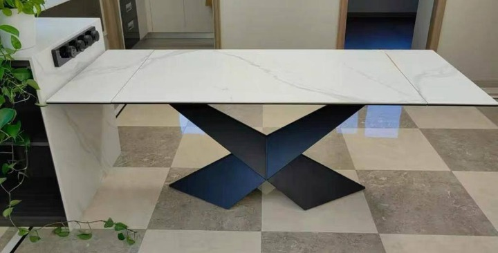 Aris Sintered Stone Extendable Dining Table – Side Extension Aris Sintered Stone Extendable Dining Table – Side Extension