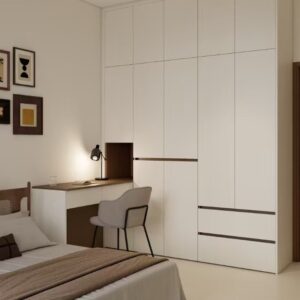 Custom Hinged Wardrobe with Study Table
