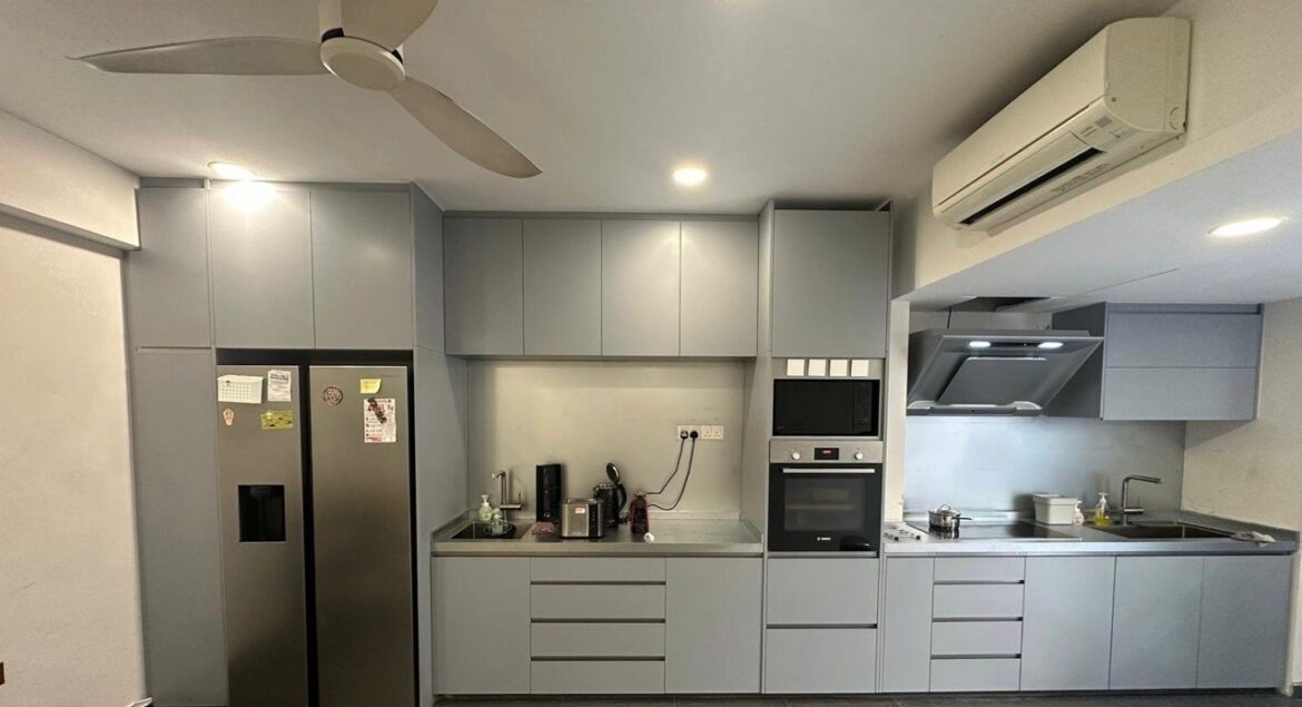 Custom Modular Premium SUS 304 Stainless Steel Kitchen Cabinet at customer house