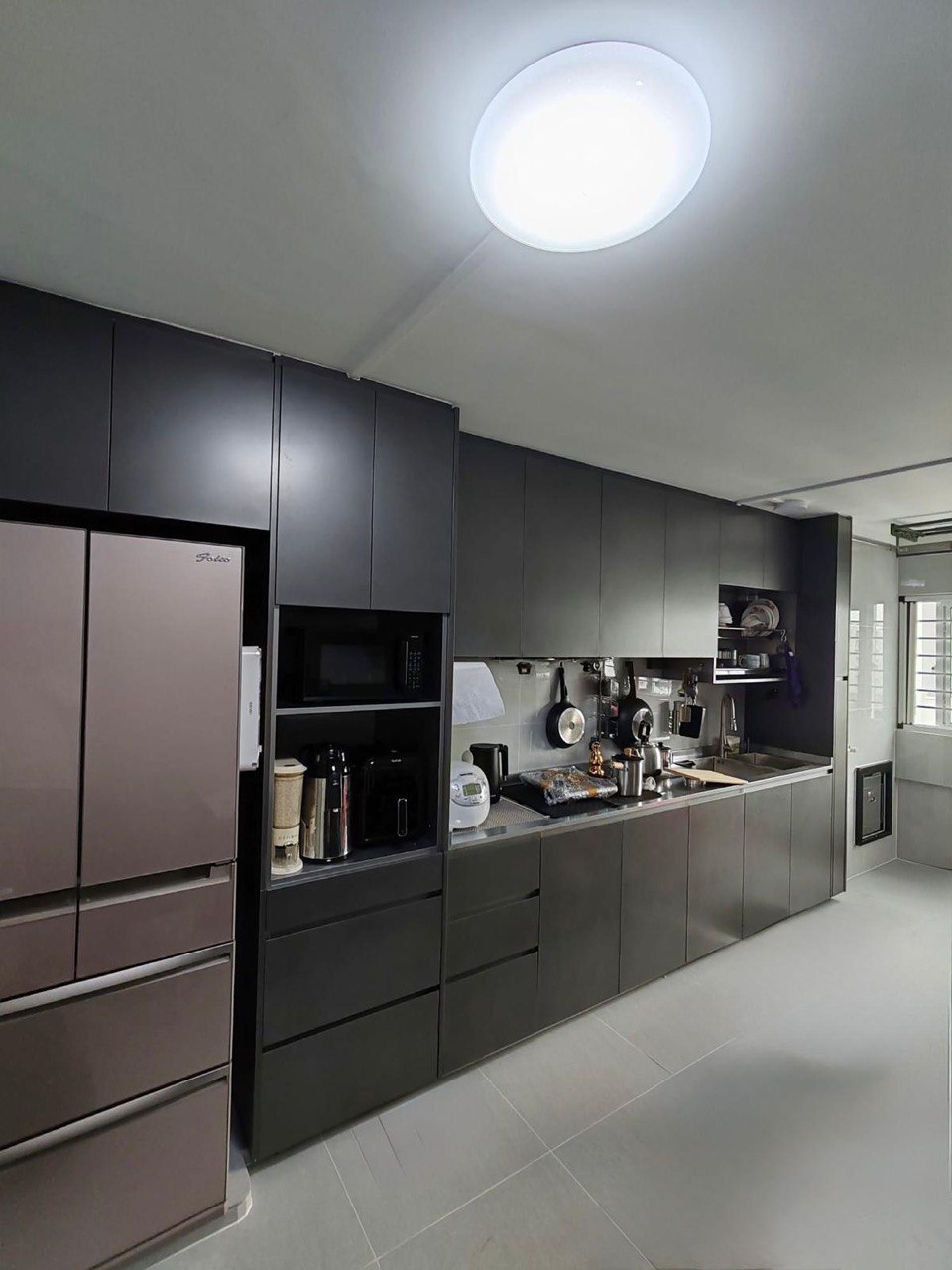 Custom SUS 304 Premium Stainless Steel Kitchen Cabinet with Tall Cabinet