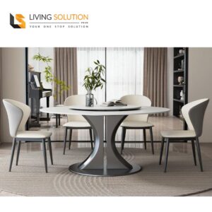 Perle Round Sintered Stone Dining Table