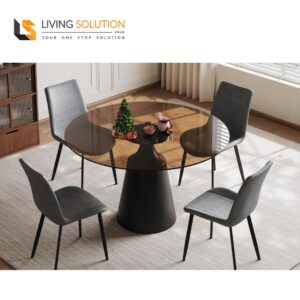 Tyla Tempered Glass Round Table - 90cm
