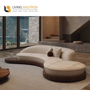 Dalia Curve Wooden Sofa