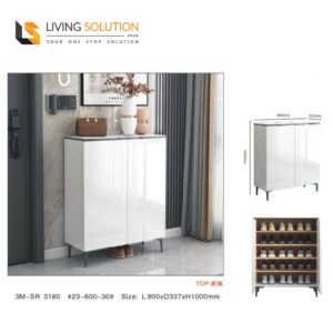Flore 2 Door Shoe Rack Shoe Cabinet - 80cm