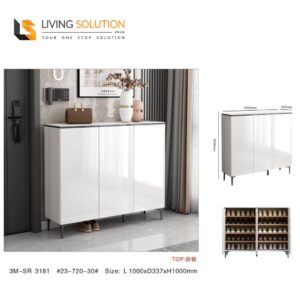 Flore 3 Door Shoe Rack Shoe Cabinet - 100cm