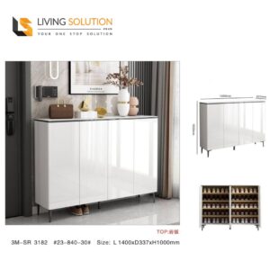 Flore 4 Door Shoe Rack Shoe Cabinet - 140cm