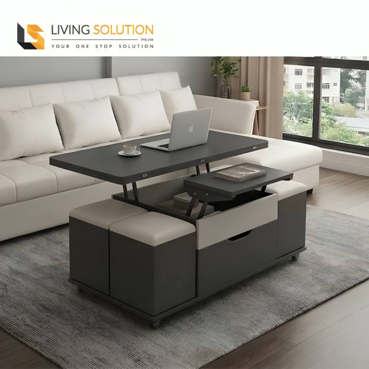 Ada Multi Functional Lift Top Coffee Table - Living Solution Pte Ltd