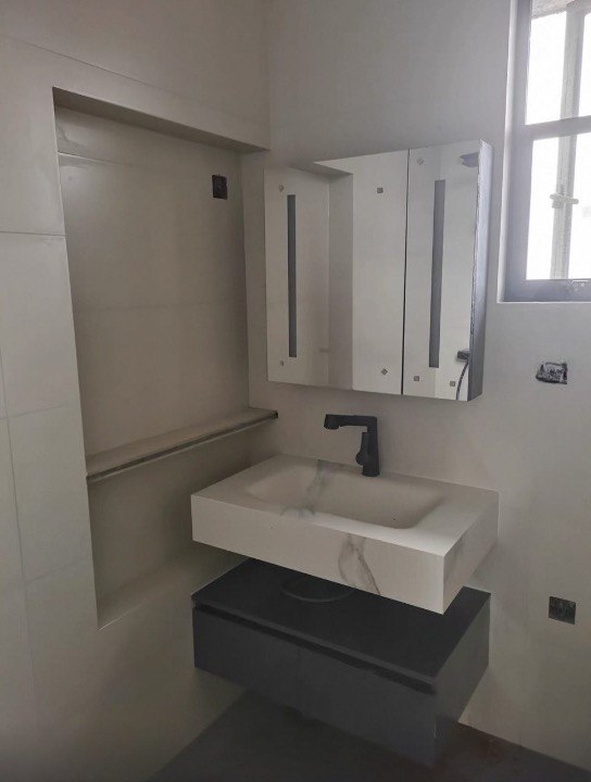 Custom Sintered Stone Countertop with Stainless Steel Bathroom Vanity Cabinet 1 Custom Sintered Stone Countertop with Stainless Steel Bathroom Vanity Cabinet