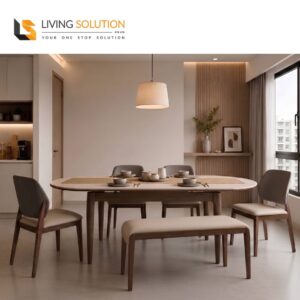 Beth Sintered Stone Ash Wood Extendable Dining Table